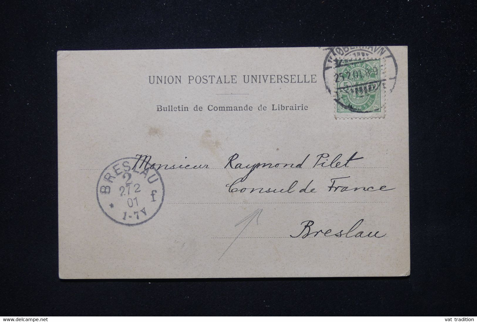 DANEMARK - Carte De Correspondance De Copenhague Pour Le Consul De France à Breslau En 1901 - L 79812 - Briefe U. Dokumente