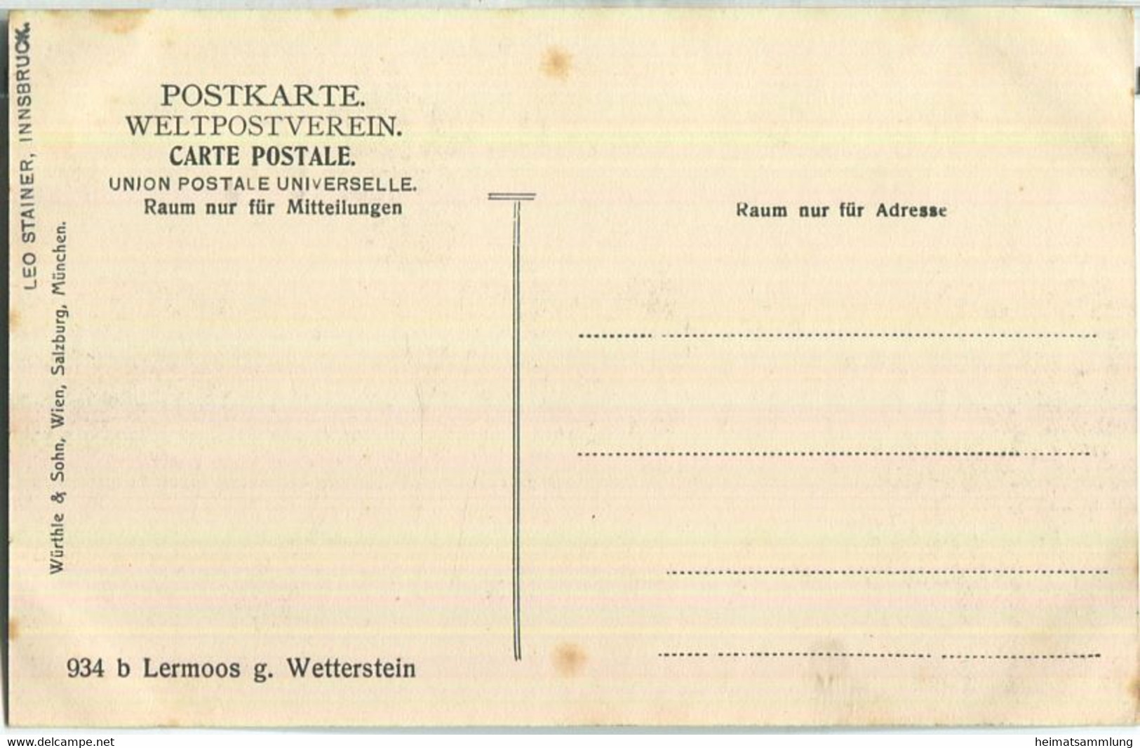 Lermoos - Wetterstein - AK Ca. 1910 - Verlag Würthle & Sohn Wien - Lermoos