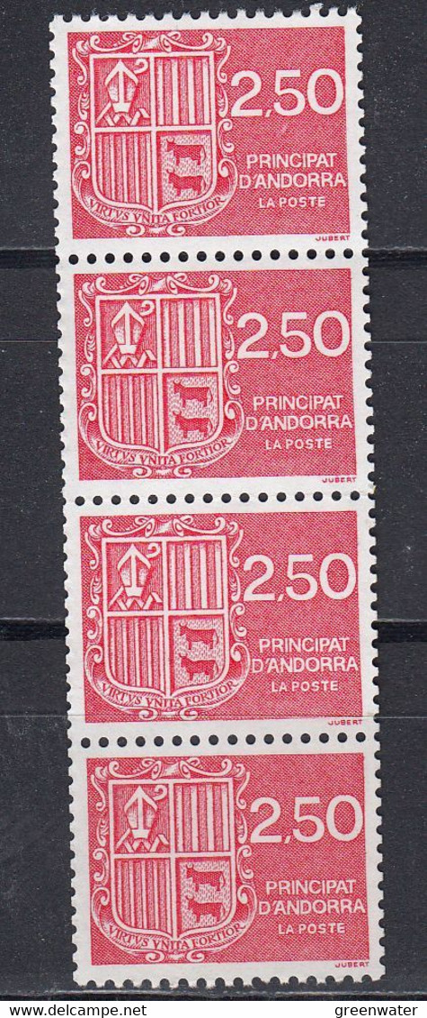 Andorra Fr. 1991 Definitives From Booklet 1v (strip Of 4)  ** Mnh (51012A) - Altri & Non Classificati