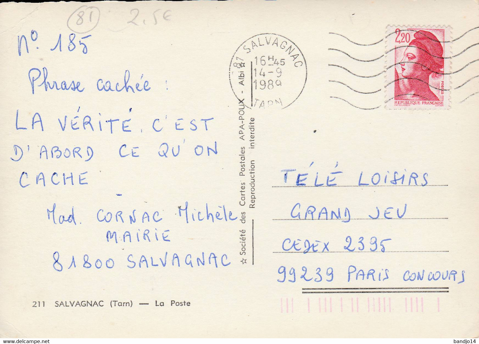 Cpsm - Salvagnac - La Poste - Scan Recto-verso - Salvagnac