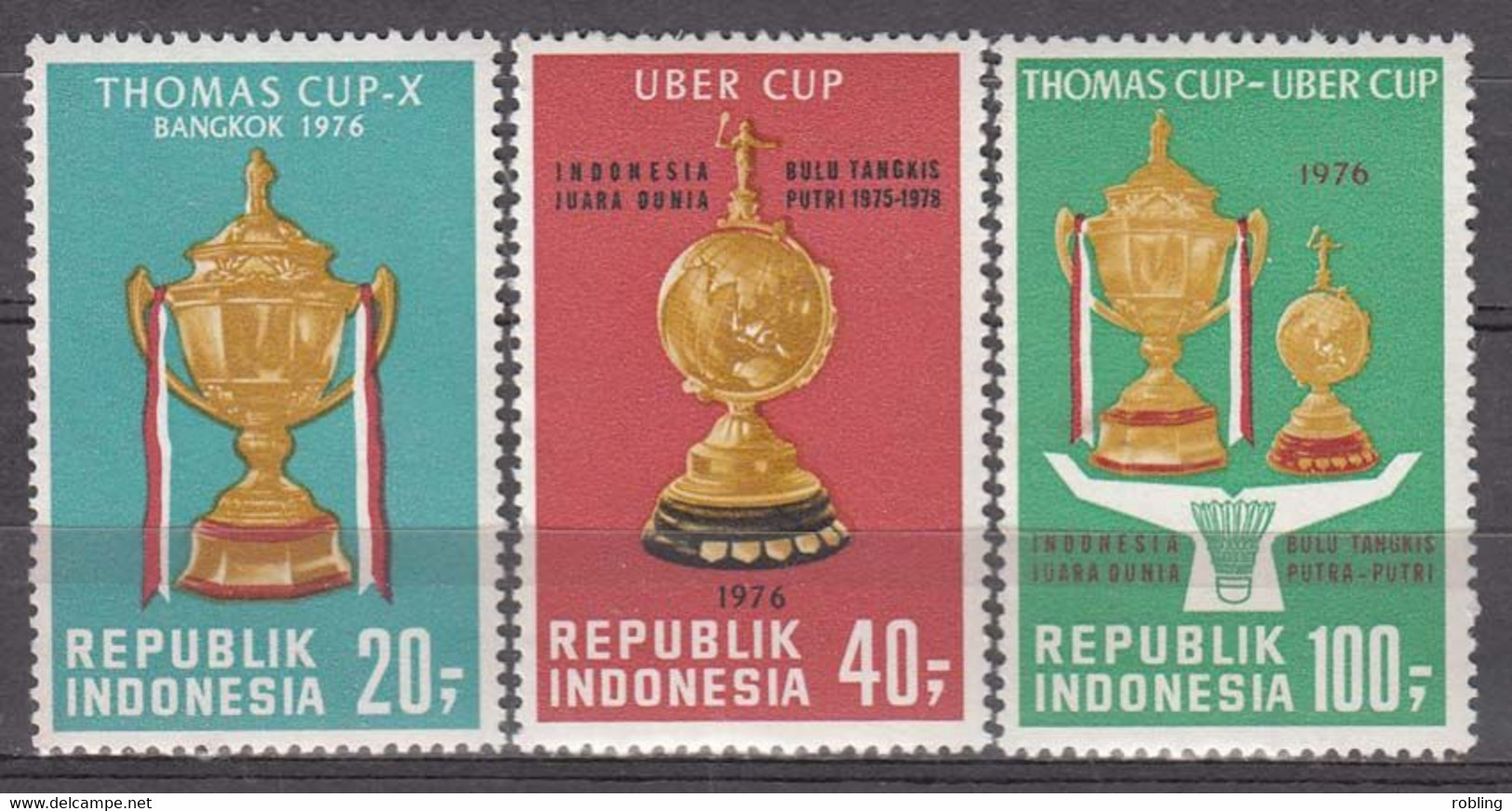 Indonesia 1976  Thomas Cup  Michel 830-32  MNH 28884 - Badminton