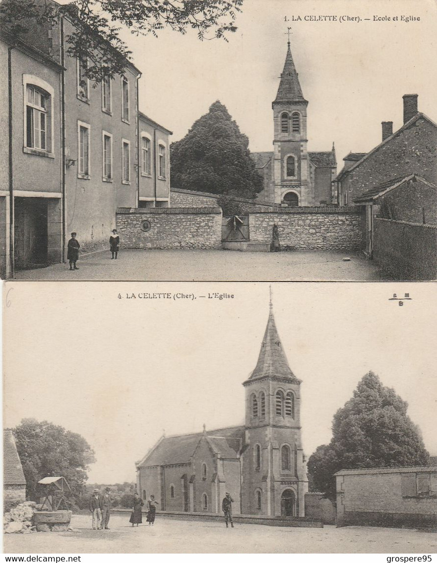 LA CELETTE ECOLE ET EGLISE ANIMEES 1917 RARES - Other & Unclassified