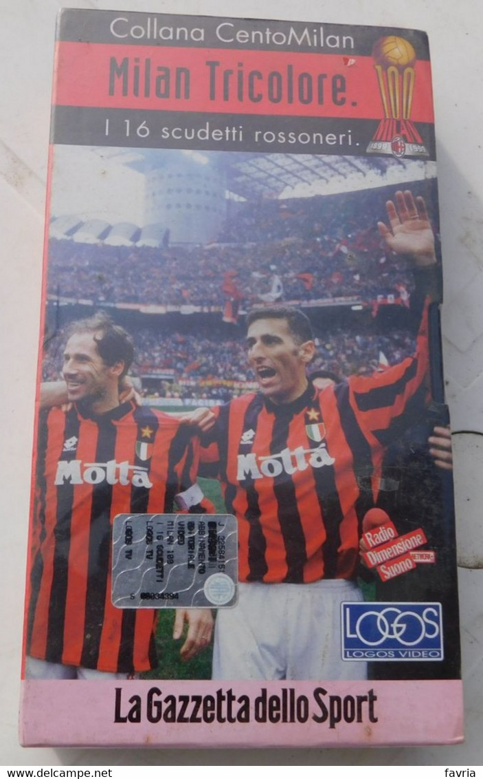 VHS # MILAN TRICOLORE, I 16 Scudetti Vinti  # LOGOS TV 1999, La Gazzetta Dello Sport  # 55 Minuti - Ancora Celophan - Sports