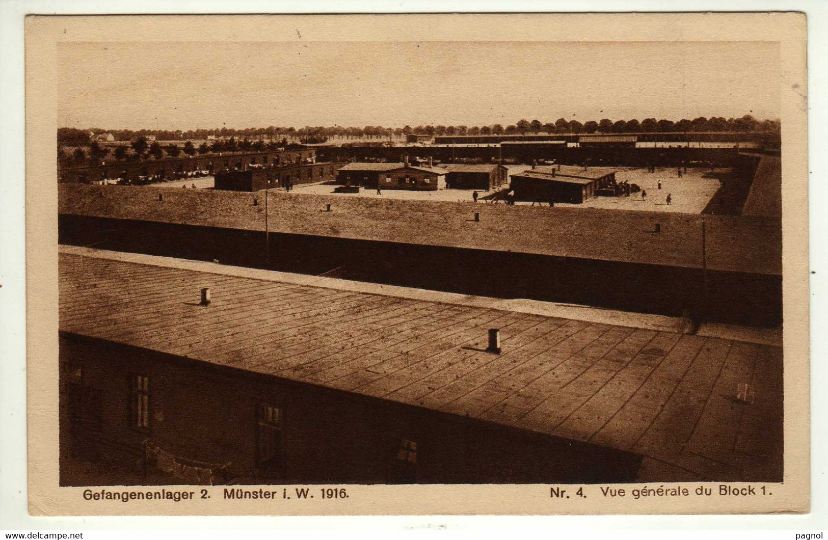 Militaria : Camp De Prisonnier 14-18 : Gefangenen.Lager 2 Münster : Vue Générale Du Block 1 - Altri & Non Classificati