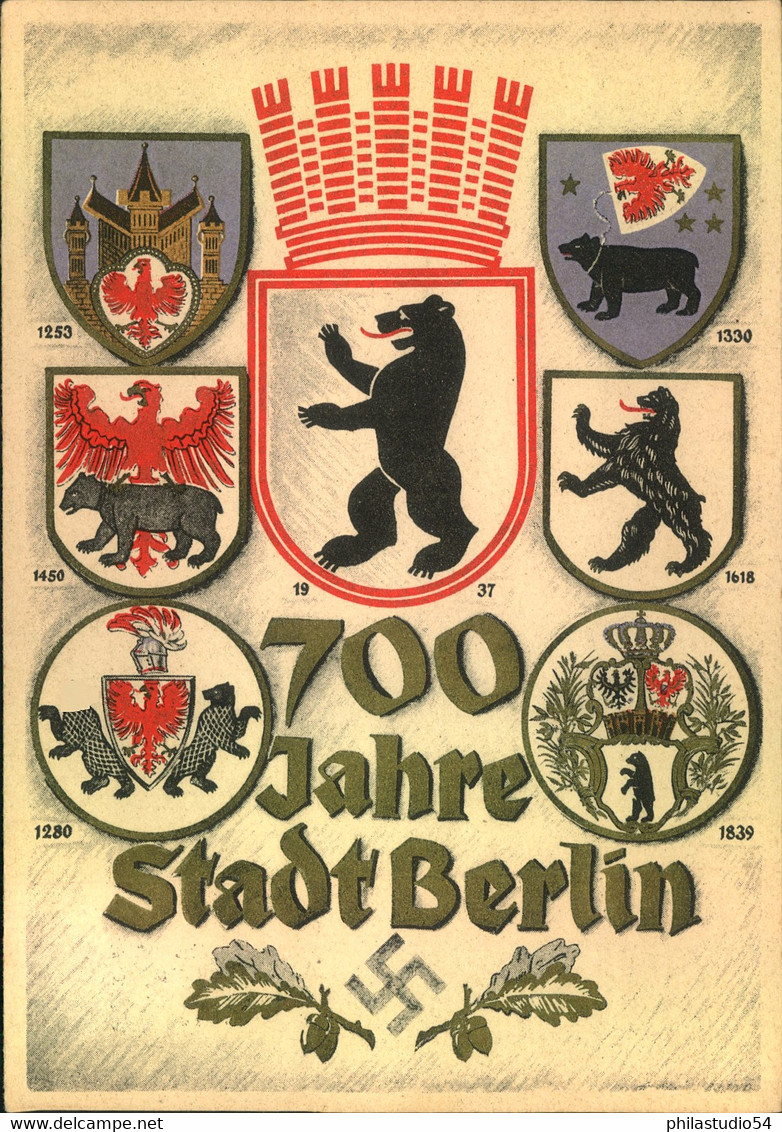 1937, Sonderkarte "700 Jare Berlin" Mit Sonderstempel - Autres & Non Classés