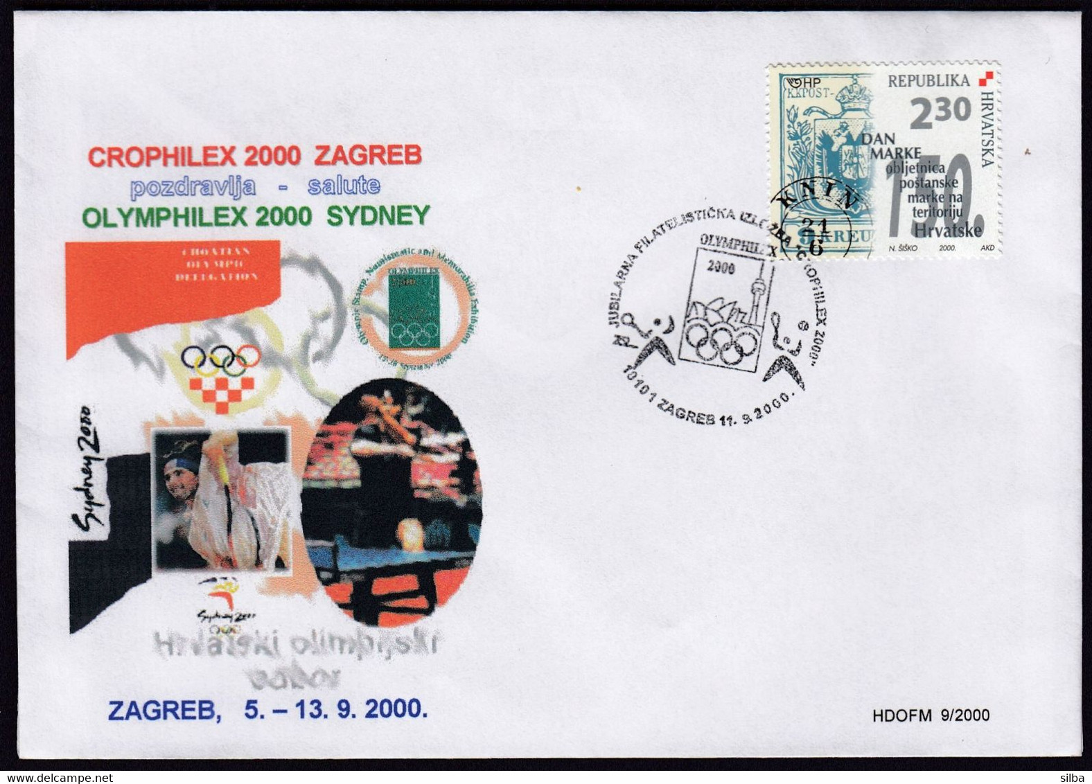 Croatia Zagreb 2000 / Tennis, Table Tennis / Crophilex Zagreb Salute Olymphilex Sydney / Philatelic Exhibition - Tennis