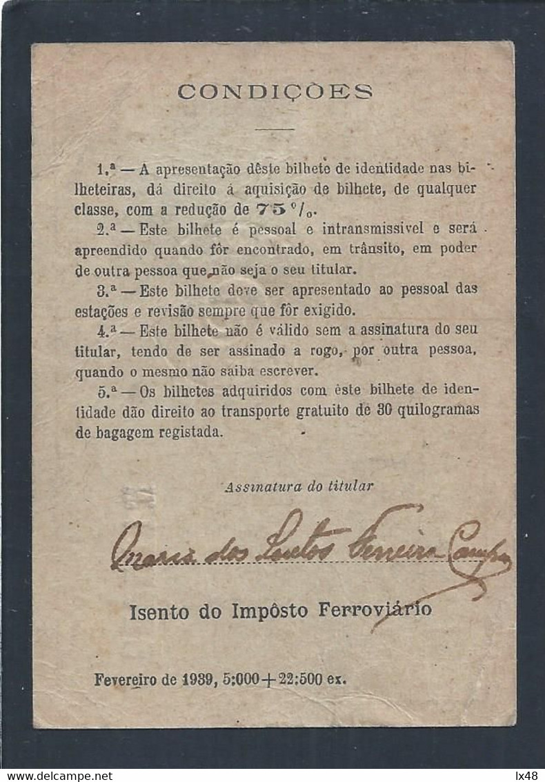 Portuguese Railways Card With A 75% Discount For Employees. Portugiesische Eisenbahnkarte Mit 75% Rabatt Für Mitarbeiter - Europe