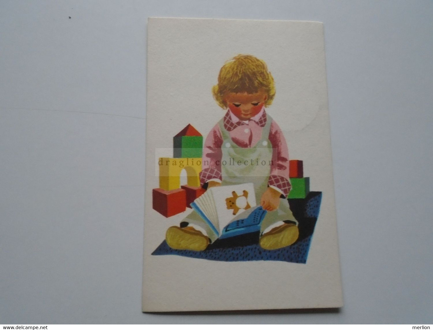 D175977 Hungary Postcard -stamp Lenin  100 Y Birth Anniversary 1970 -Child  Flipping Through A Book With Teddy Bear 1967 - Sonstige & Ohne Zuordnung