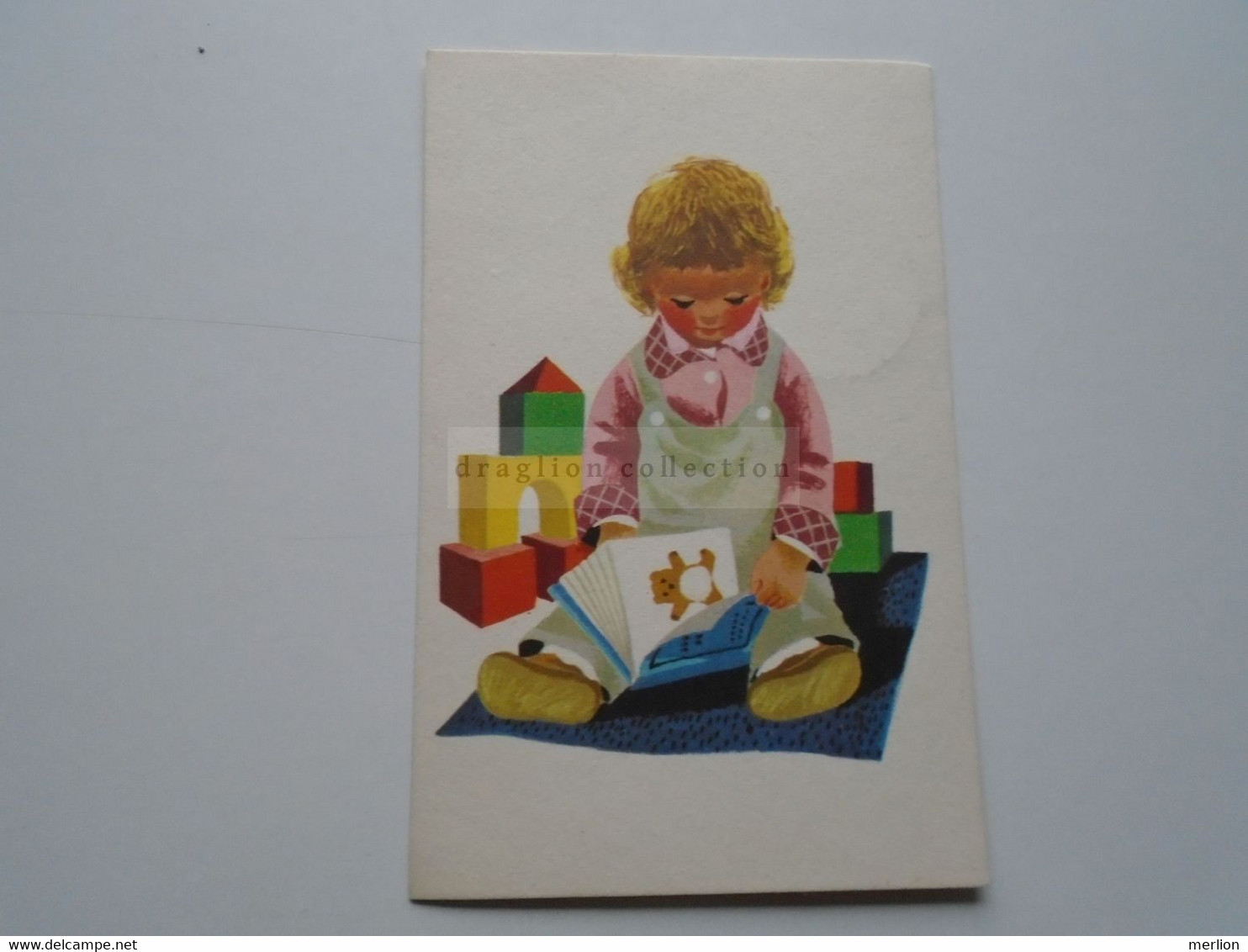 D175977 Hungary Postcard -stamp Lenin  100 Y Birth Anniversary 1970 -Child  Flipping Through A Book With Teddy Bear 1967 - Autres & Non Classés