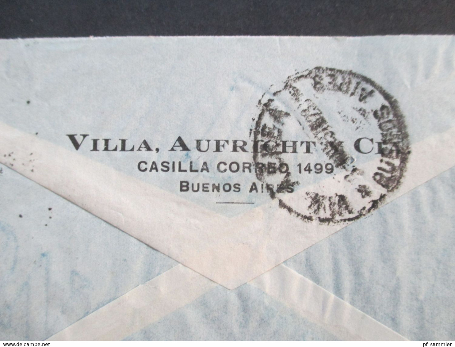Argentinien 1937 Por Via Aerea Via Condor Umschlag Villa Aufricht Y Cia Buenos Aires - Berlin Potsdam - Covers & Documents