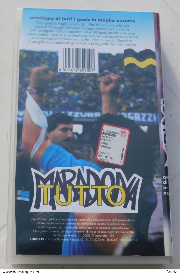 VHS - TUTTO MARADONA ( Napoli) # A Cura Di B. Bernardi  # LOGOS TV 1992 # - Sport