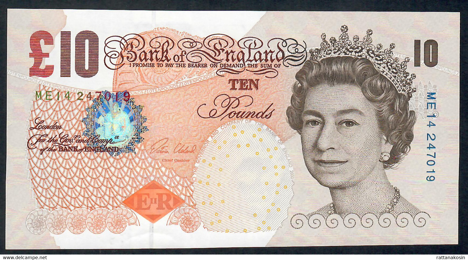 GREAT BRITAIN    P389 10 POUNDS 2014  #ME14 Signature  Cleland   UNC - 10 Pounds