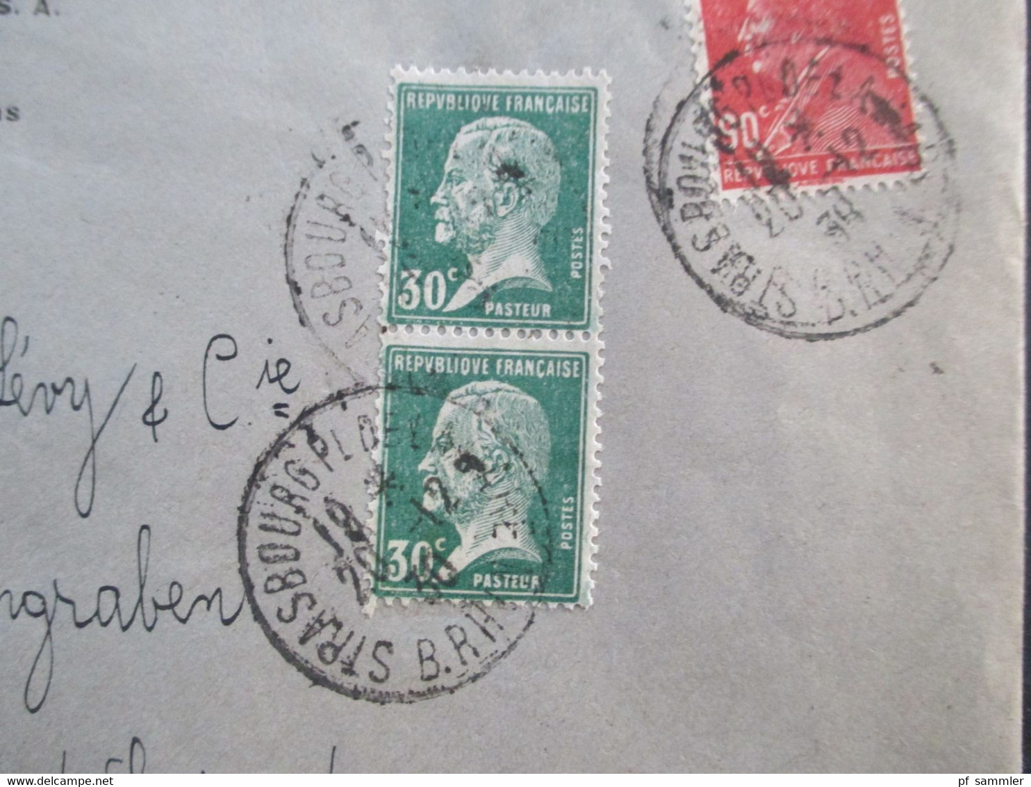 Frankreich 1925 / 38 Freimarken Louis Pasteur Nr. 193 Und Berthelot Nr. 223 Vom Oberrand Transport Internationaux Sotrap - Briefe U. Dokumente