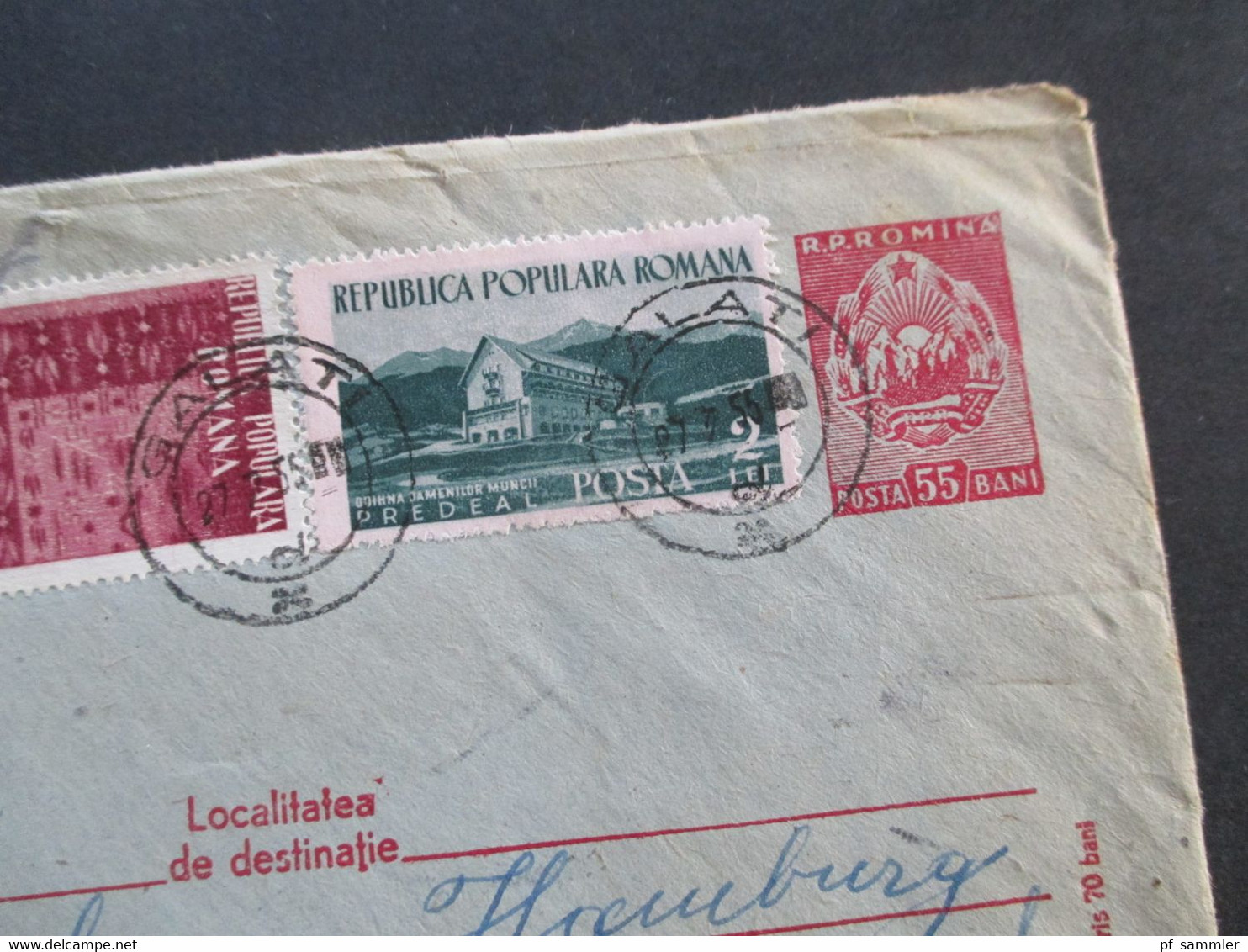 Rumänien 1955 Einschreiben Recomandat Galati Ganzsachen Umschlag Mit 2 Zusatzfrankaturen Vermerk: Nicht Angtr. - Storia Postale