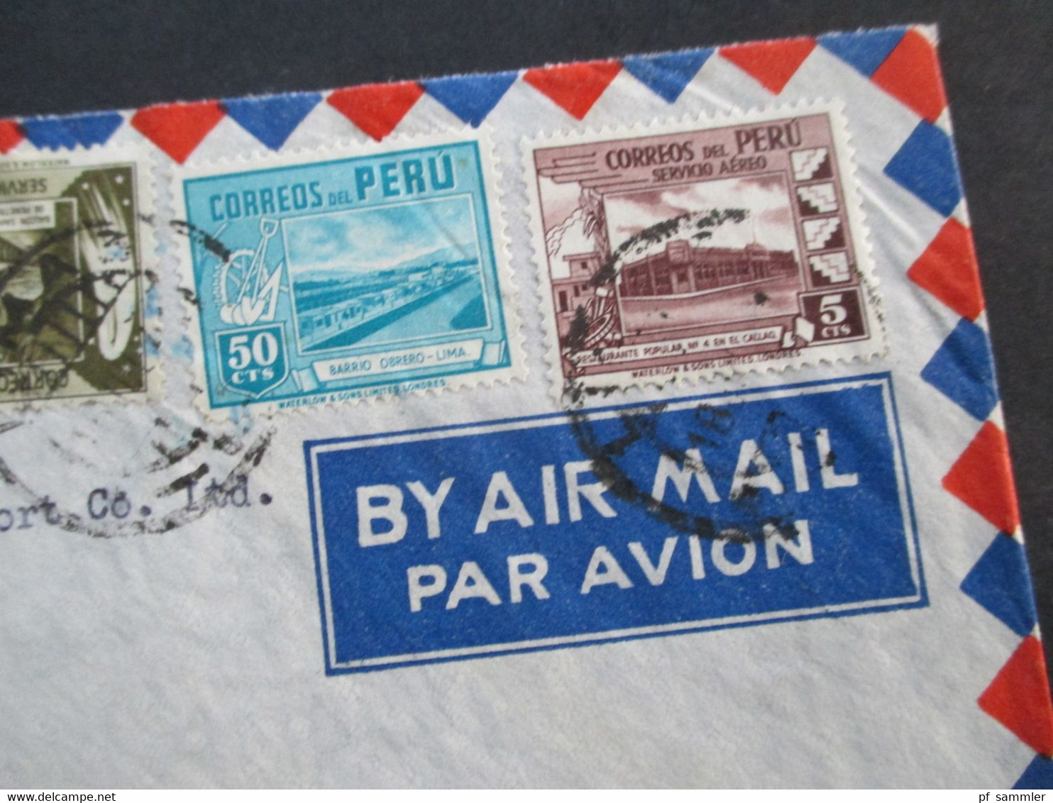 Peru 1941 Air Mail The Royal Bank Of Canada At Point Of Mailing Lima Peru - Rockefeller Center New York - Perù