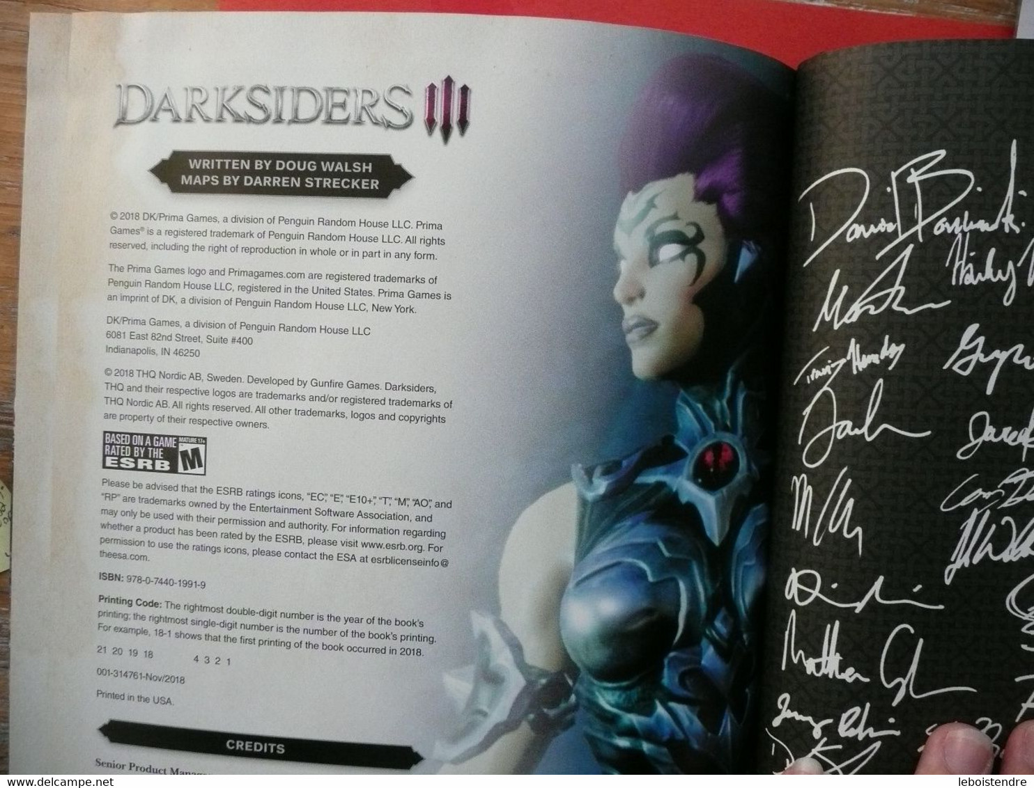 DARKSIDERS 3 LIVRE DU JEUX VIDEO AFFICHETTE SOUS BLISTER CODE POUR BONUS  2018 DK / PRIMA GAMES