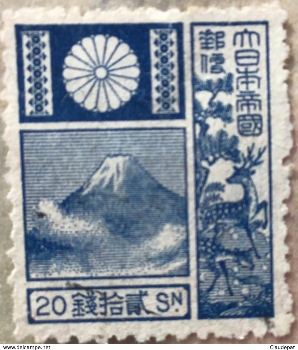 Japon 1922, Yt: 172, Mont Fuji Et Cerf, Bleu, Neuf, Charnière - Unused Stamps