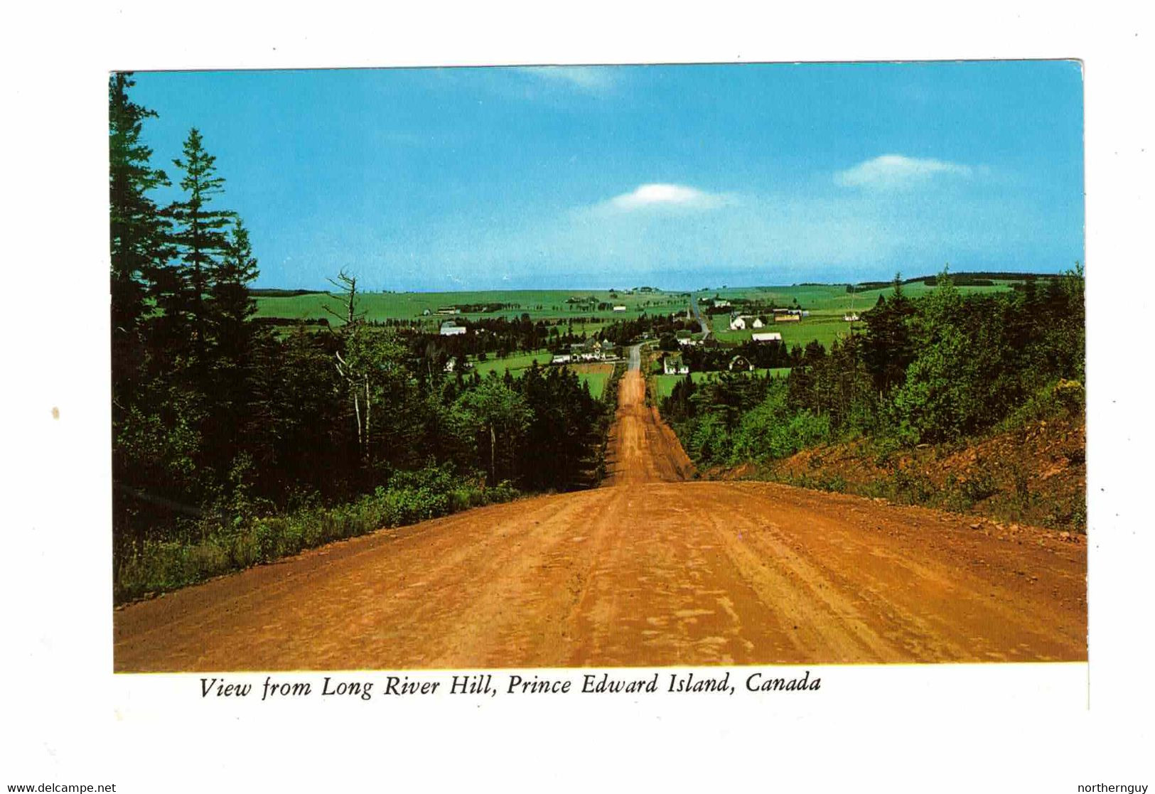 LONG RIVER, Prince Edward Island, Canada, View Down The Long River Hill, Older 4x6 Chrome Postcard - Autres & Non Classés