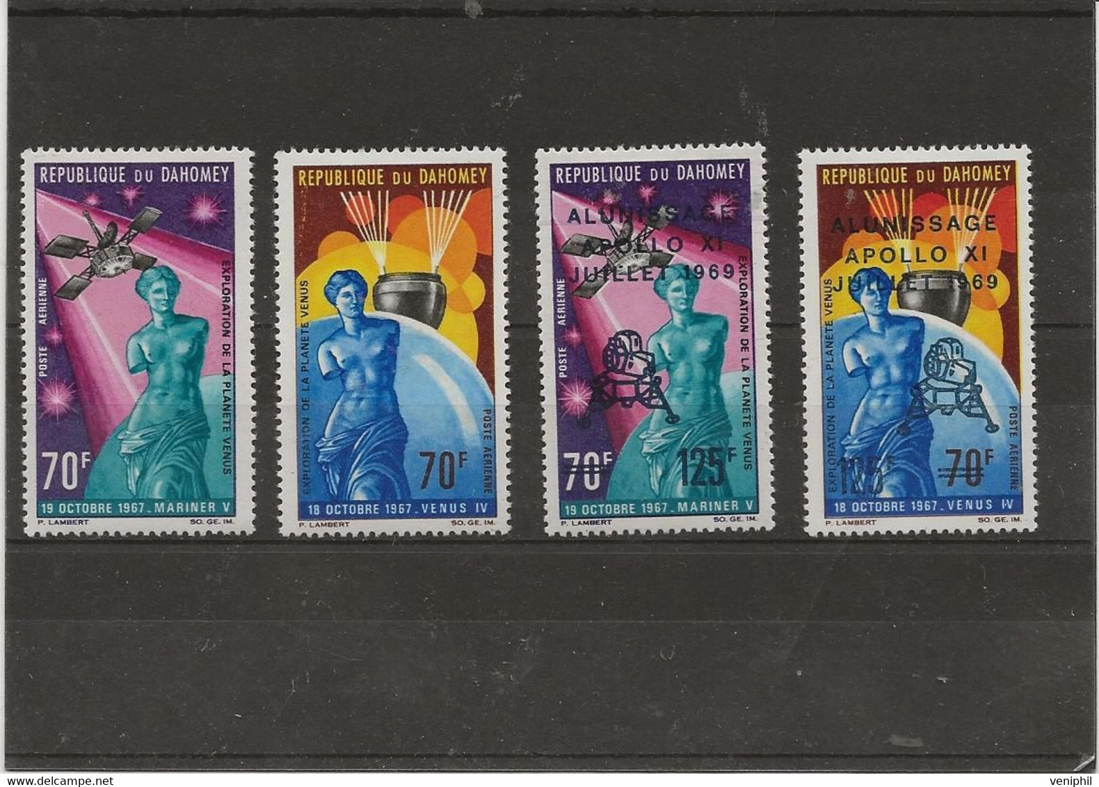 DAHOMEY - POSTE AERIENNE N° 71 ET 72 + N°107 ET 108 NEUF CHARNIERE-ANNEE 1968-69 - Neufs