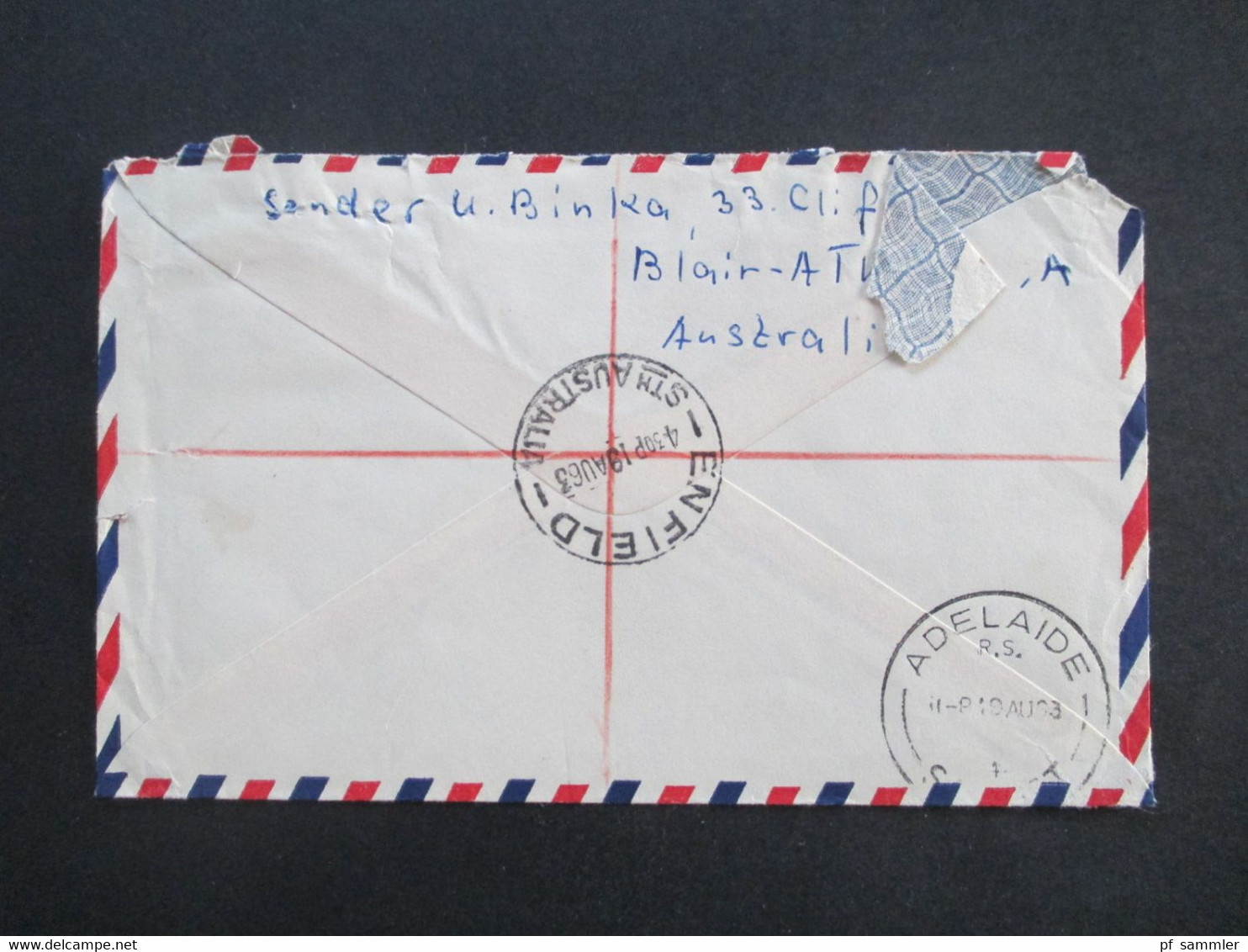 Australien 1963 Einschreiben Luftpost Enfield South Australia über Adelaide Nach Braunschweig Geschrieben Blair Athol - Cartas & Documentos