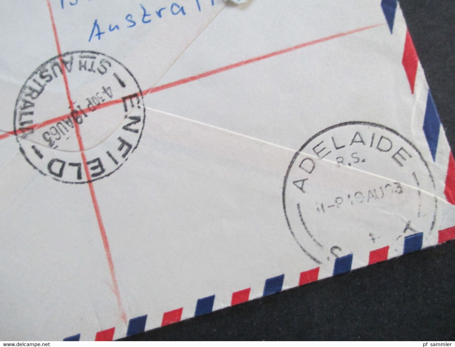 Australien 1963 Einschreiben Luftpost Enfield South Australia über Adelaide Nach Braunschweig Geschrieben Blair Athol - Storia Postale