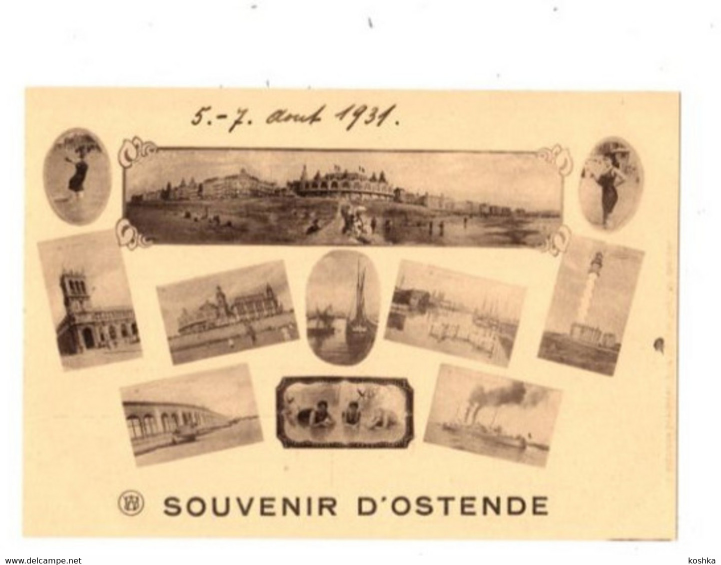 OOSTENDE - Souvenir D' Ostende - 1931 - W B - Niet Verzonden - Oostkamp