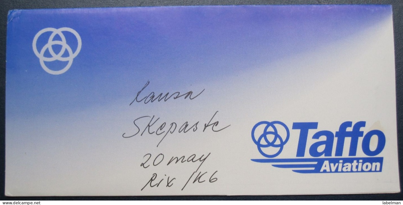 TAFFO AVIATION SWEDEN AIRWAYS AIRLINE TICKET HOLDER BOOKLET VIP TAG LUGGAGE BAGGAGE PLANE AIRCRAFT AIRPORT - Wereld
