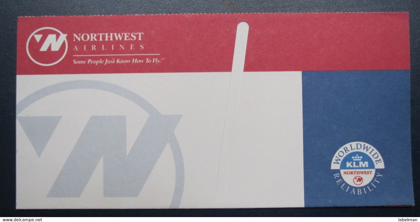 NORTHWEST KLM USA UNITED AVIATION AIRWAYS AIRLINE TICKET HOLDER BOOKLET VIP TAG LUGGAGE BAGGAGE PLANE AIRCRAFT AIRPORT - World