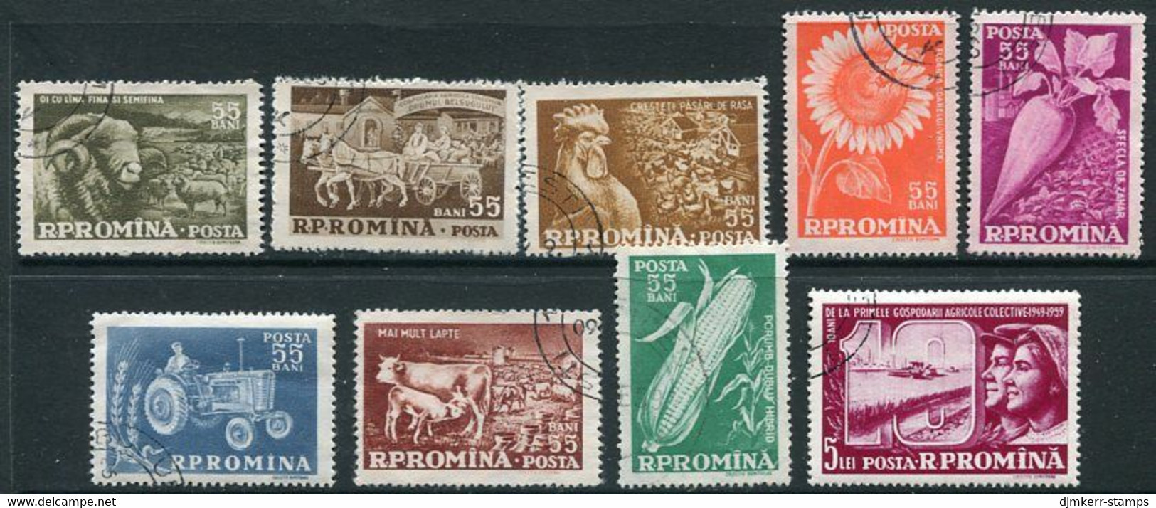 ROMANIA 1959 Collectivisation Of Agriculture Used.  Michel 1770-79 - Gebraucht