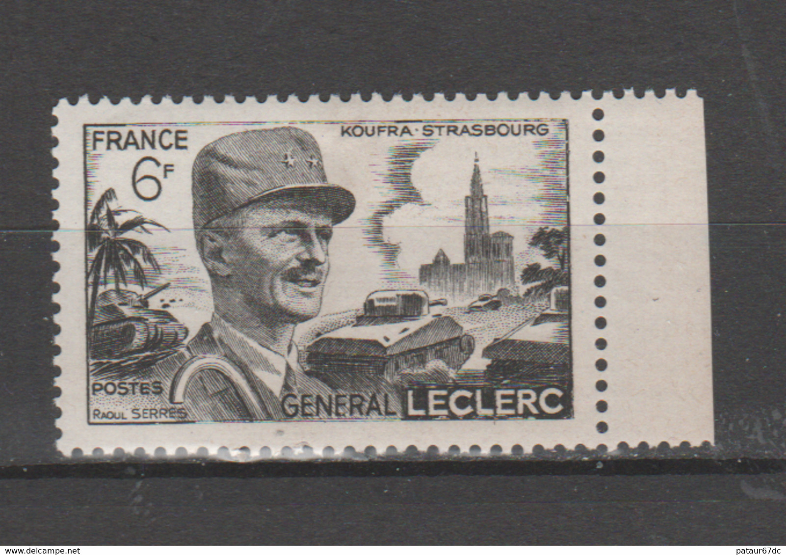 FRANCE / 1948 / Y&T N° 815 ** : Général Leclerc De Hauteclocque 6F X 1 BdF D - Ungebraucht