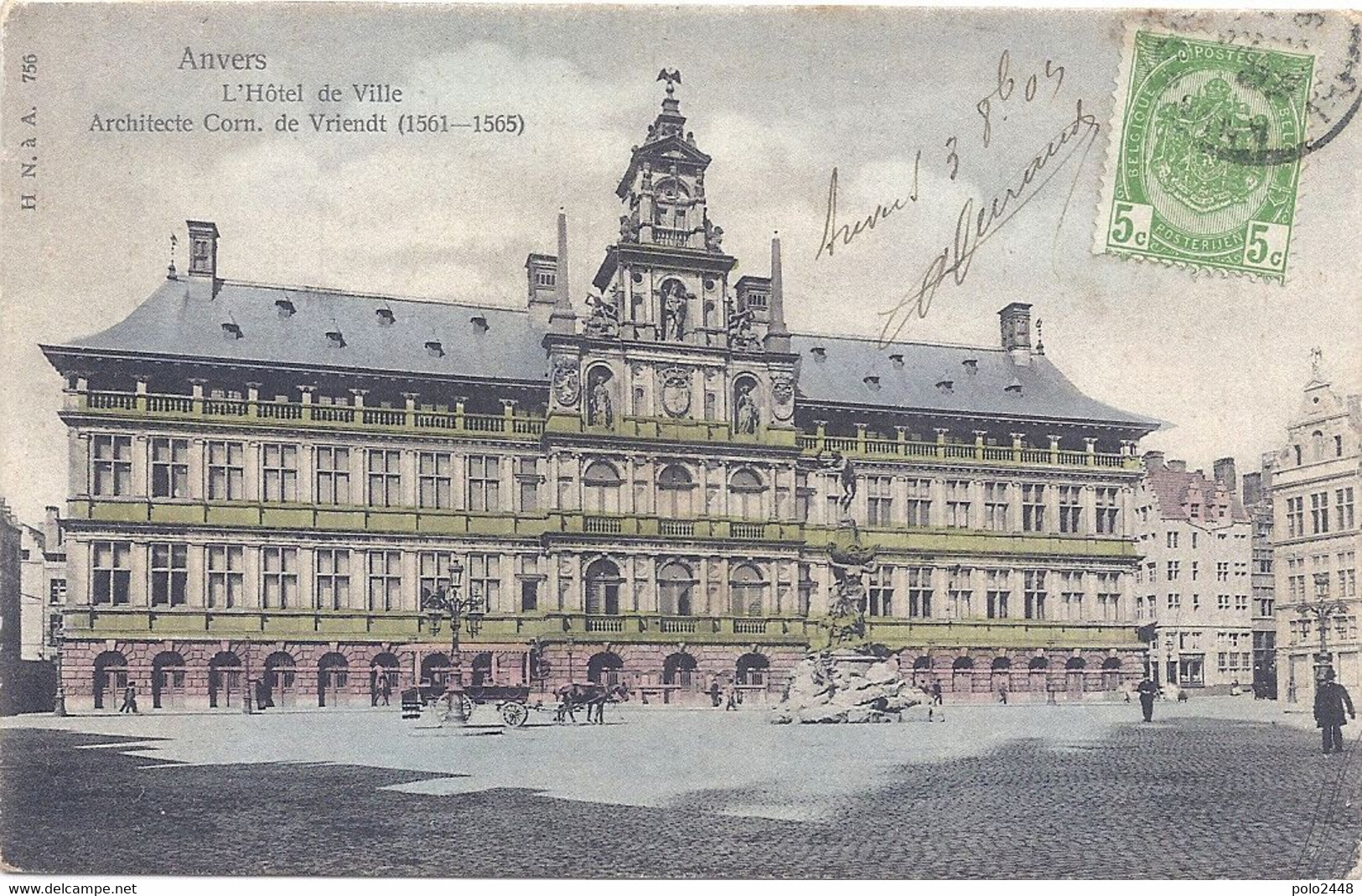 CPA - Anvers - L'Hôtel De Ville - Avelgem