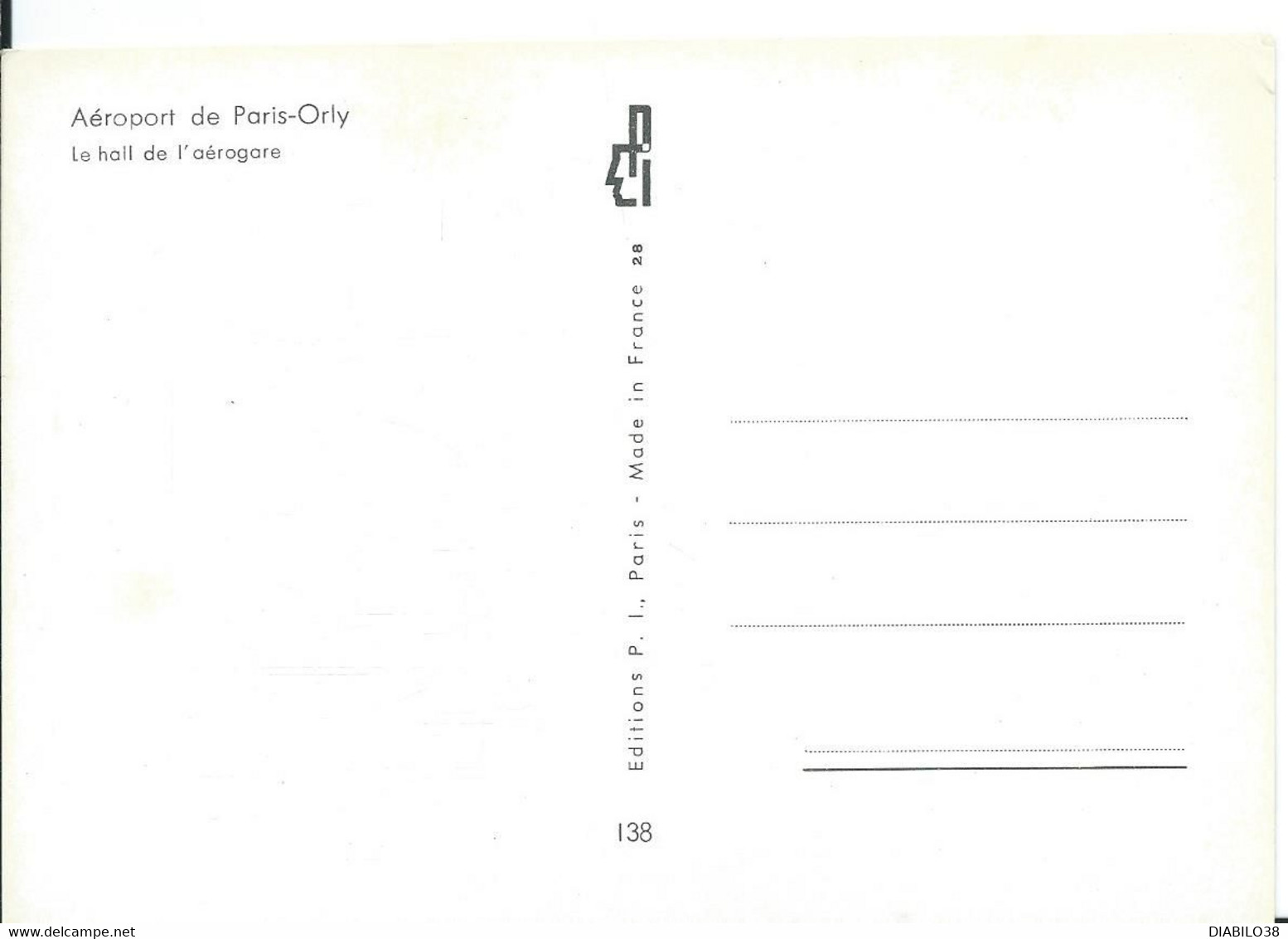 PARIS-ORLY   ( 75 )  AEROPORT . LE HALL DE L ' AEROGARE - Aéroports De Paris