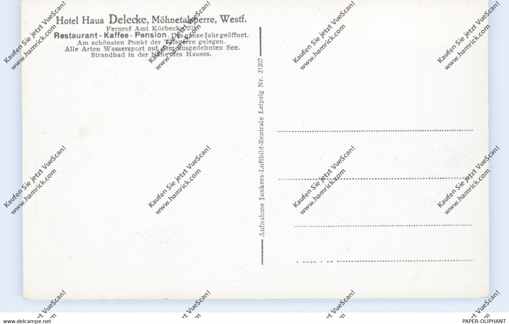 4773 MÖHNESEE - KÖRBECKE, Hotel Haus Delecke, Luftaufnahme 30er Jahre - Möhnetalsperre