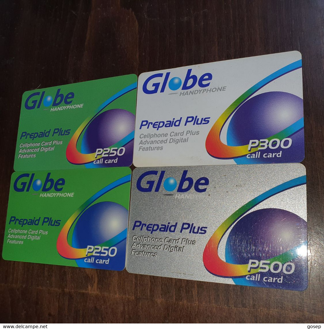 Phillipines-globe Handyphone-(p250,300,500)-(set C)-(4cards)-(looking Out Side Date)-used Card +3card Prepiad Free - Filipinas