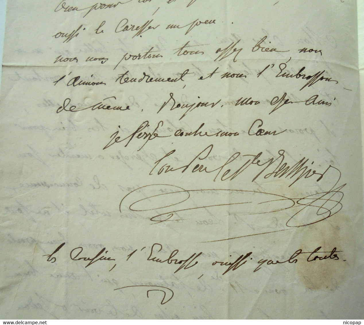 Lettre De César Berthier, Général, Frère Du Maréchal, à Son Fils Paul (1818) - Andere & Zonder Classificatie