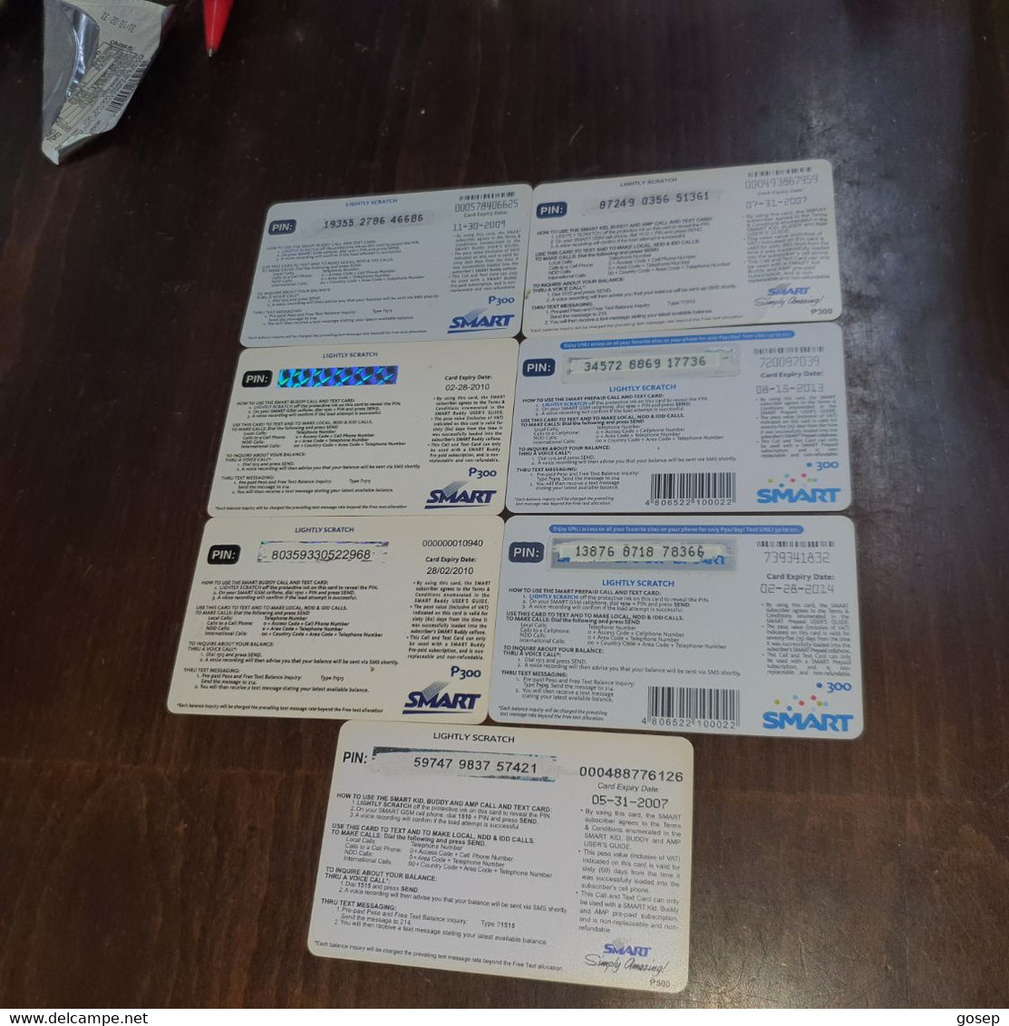Phillipines-smart Buddy Prepiad-(p300,500)-(set F)-(7cards)-(looking Out Side Date)-used Card +3card Prepiad Free - Philippinen