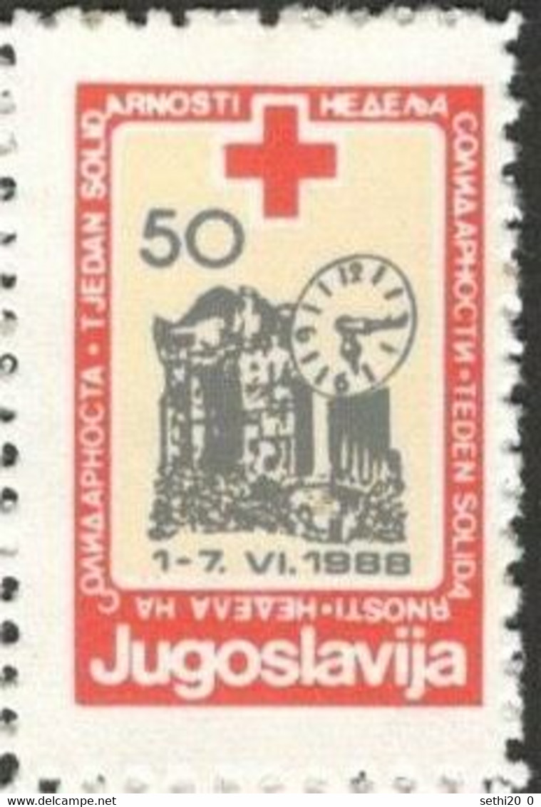 Yougoslavie 1988 Nobel Red Cross Croix Rouge MNH - Premio Nobel