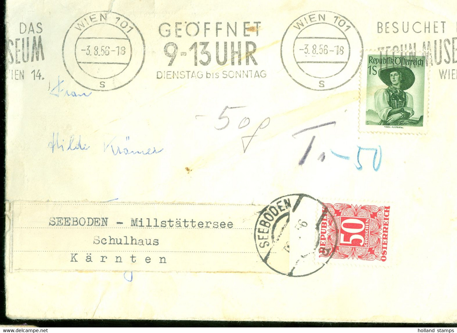 TAXE * PORT BELAST * POSTSTUK UIT 1958 Van WIEN OSTERREICH Naar SEEBODEN (11.852j) - Segnatasse