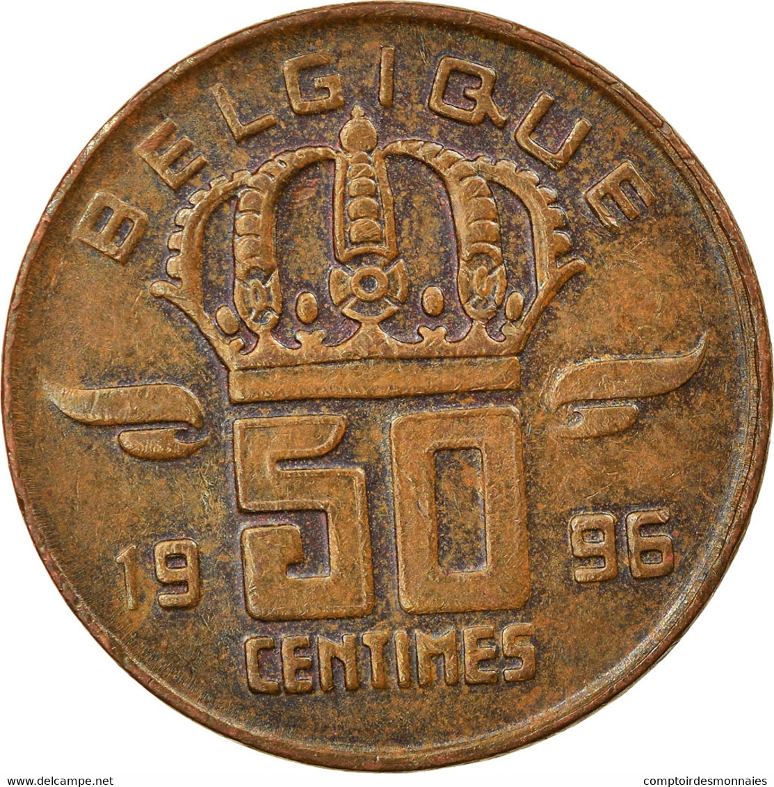 Monnaie, Belgique, Baudouin I, 50 Centimes, 1996, TB+, Bronze, KM:148.1 - 50 Centimes