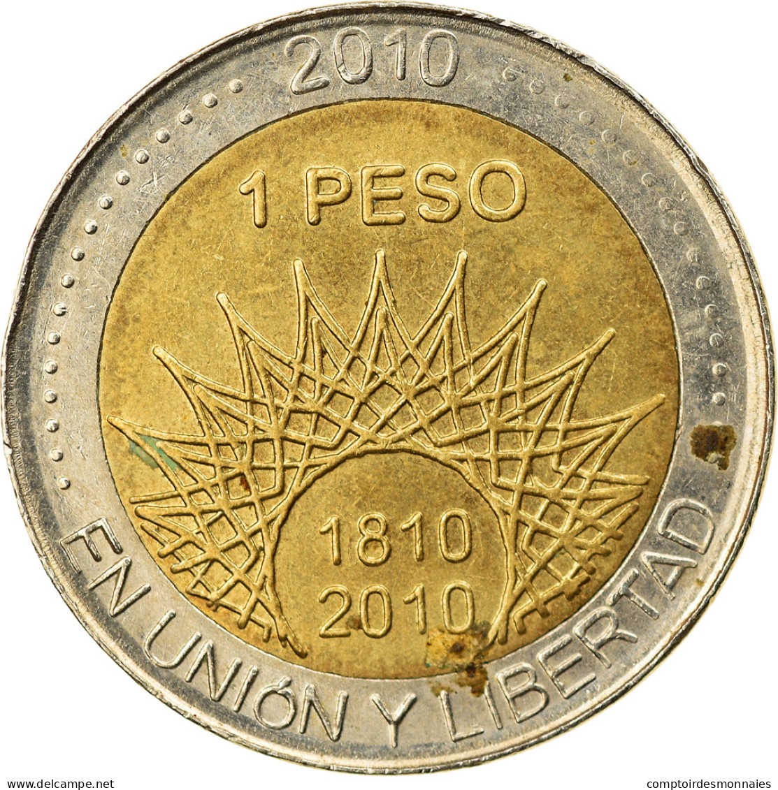 Monnaie, Argentine, Peso, 2010, TTB, Bi-Metallic, KM:156 - Argentinië