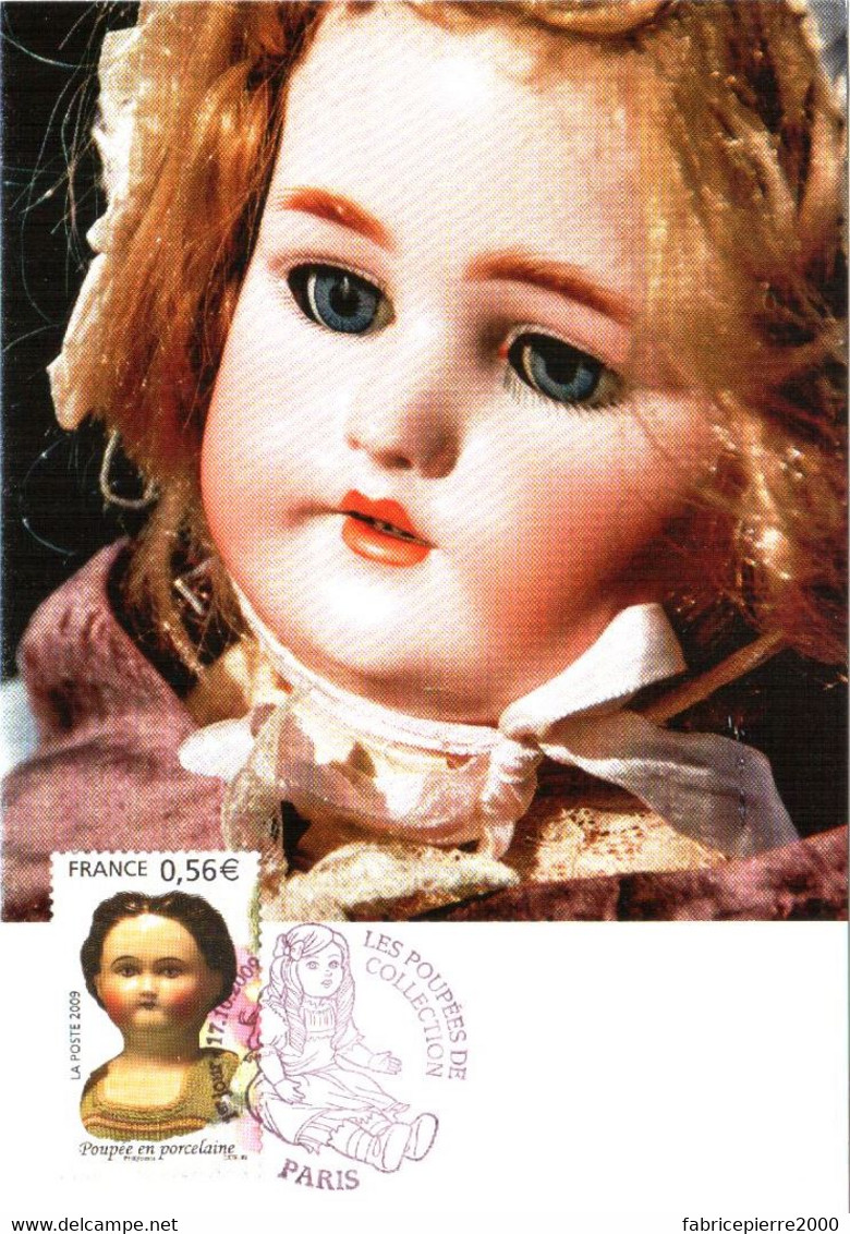 Carte Maximum YT 4394 Poupée En Porcelaine 1er Jour 17 10 2009 TBE Cachet PARIS (75) Les Poupées De Collection - 2000-2009