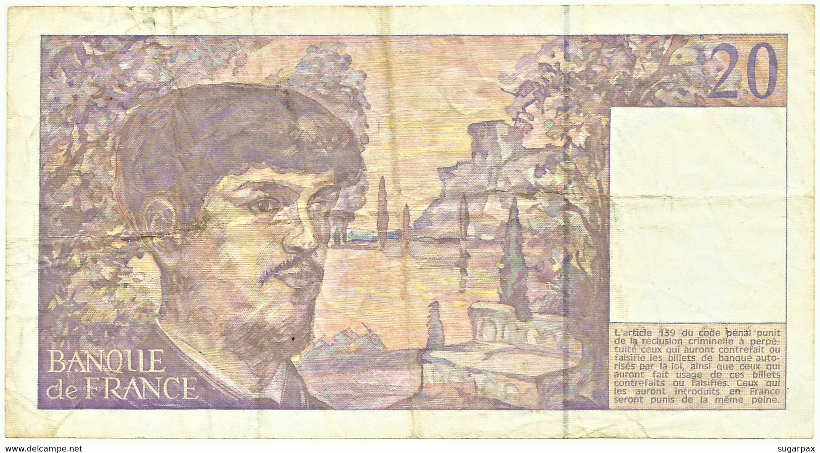 FRANCE - 20 Francs - 1991 - P 151.e - Serie Y.033 - CLAUDE DEBUSSY - 20 F 1980-1997 ''Debussy''