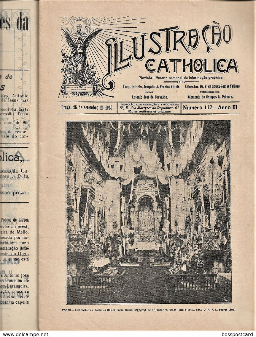 Braga Figueira Da Foz Porto Castro Laboreiro Caminha Guarda Espinho Guimarães Vizela Ermesinde Ilustração Católica 1915 - Magazines