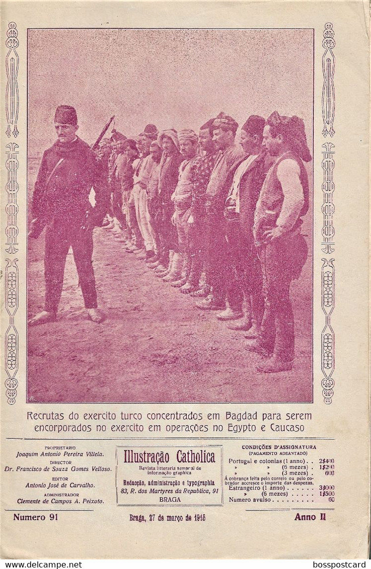 Braga - Coimbra - Lisboa - Revista Ilustração Católica, Nº 91, 1915 - Revues & Journaux