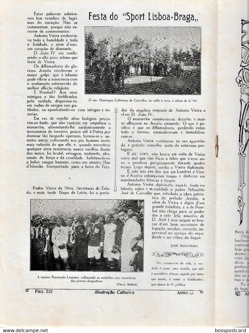Braga Serzedas Castelo Branco Viana Do Castelo Cerâmica Canidelo Vila Do Conde Ermesinde Ilustração Católica, 1915 - Zeitungen & Zeitschriften