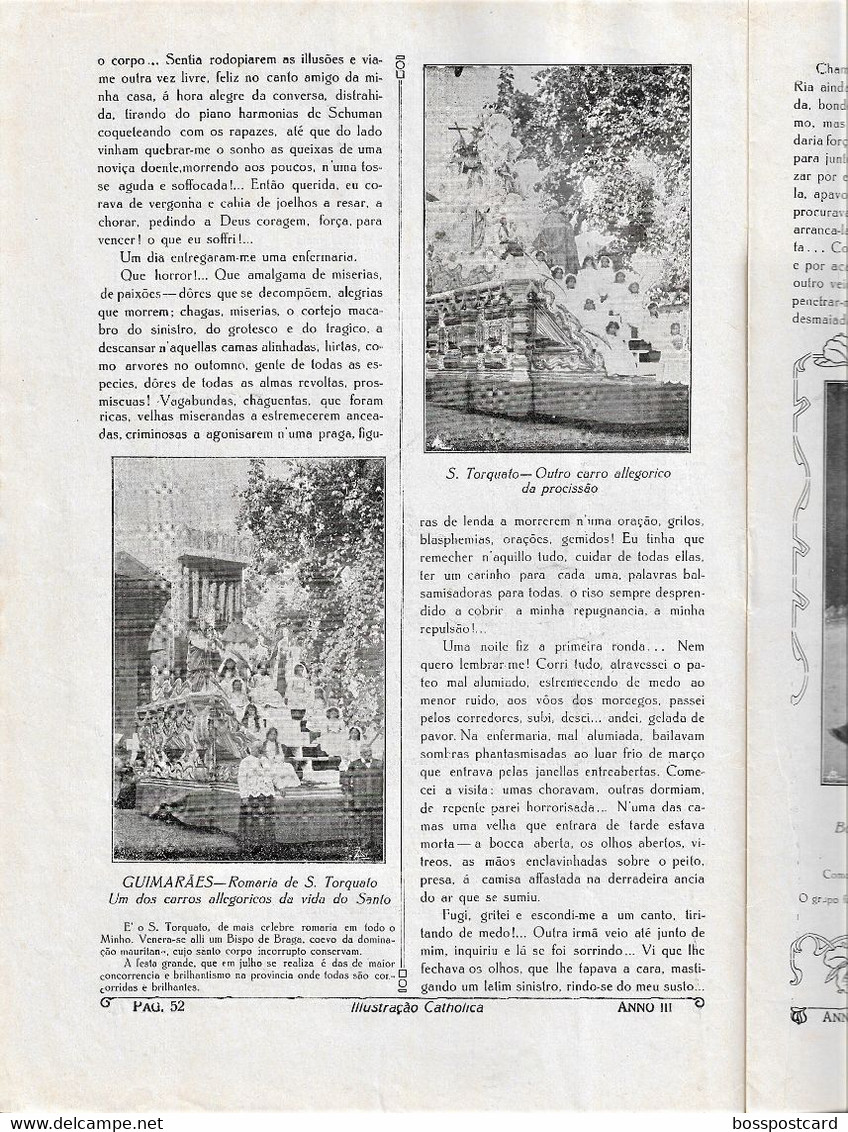 Braga Guimarães Porto Gaia Leça Póvoa De Varzim Monchique Faro Revista Ilustração Católica Nº 108. 1915 - Magazines