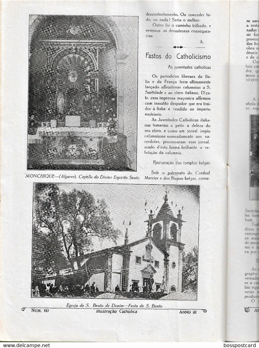 Braga Guimarães Porto Gaia Leça Póvoa de Varzim Monchique Faro Revista Ilustração Católica Nº 108. 1915