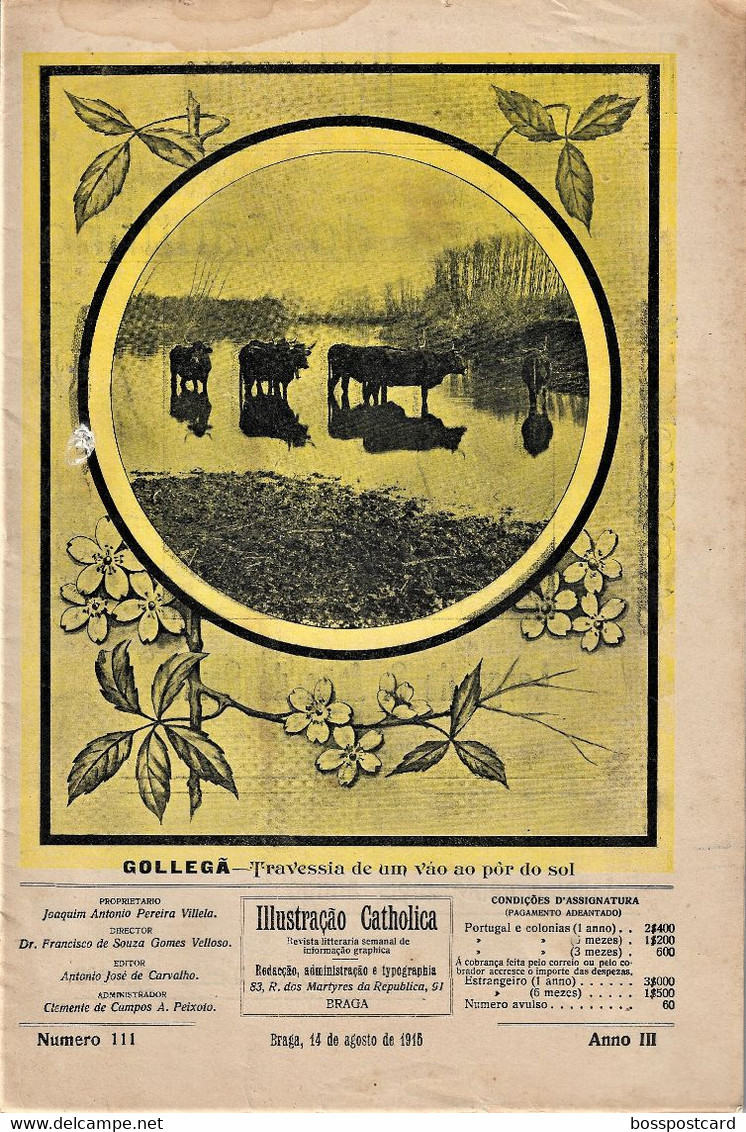 Braga Guimarães Famalicão Monção Porto Carvalhos Gaia Golegã - Revista Ilustração Católica Nº 111, 1915 - Revues & Journaux