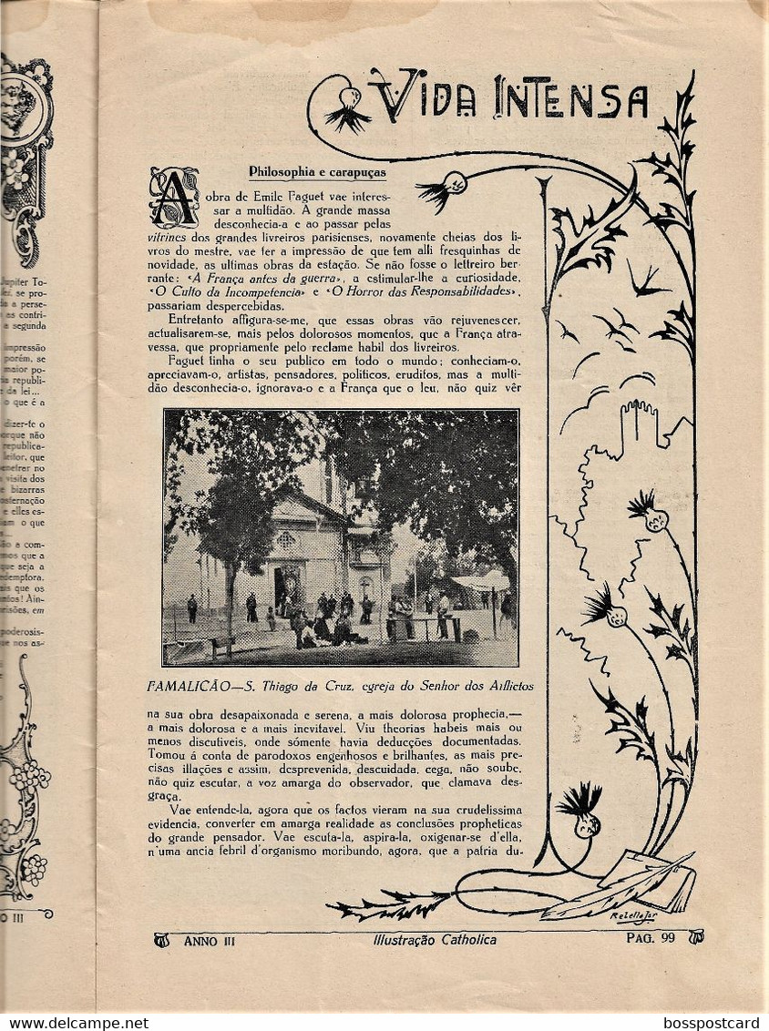 Braga Guimarães Famalicão Monção Porto Carvalhos Gaia Golegã - Revista Ilustração Católica Nº 111, 1915 - Magazines