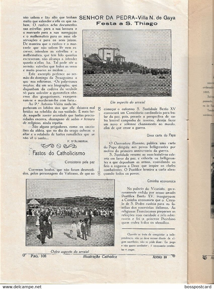 Braga Guimarães Famalicão Monção Porto Carvalhos Gaia Golegã - Revista Ilustração Católica Nº 111, 1915